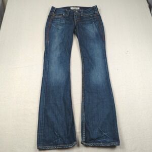 1921 Jeans Womens 28 Blue Surplus Flare Distressed Faded Boho